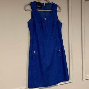 Carlisle Button Accented Silk Woven Shift Dress, 6